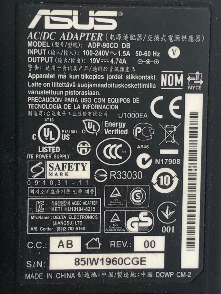 Chargeur Asus AC/DC ADP-90CD DB 19V 4.74A